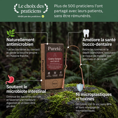 Les bénéfices du gratte-langue en cuivre Pureté.