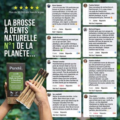 Avis clients sur la brosse à dents Pureté. en poils de cheval
