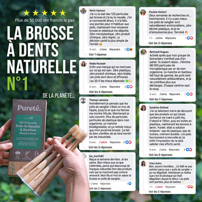 Avis clients sur la brosse à dents Pureté. en poils de sanglier