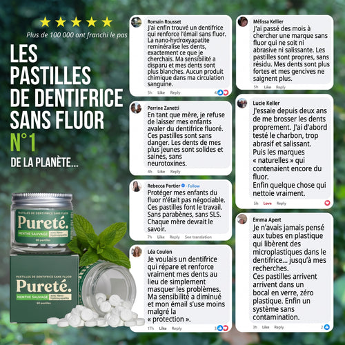 Dentifrice en pastilles, sans fluor (60 pastilles)