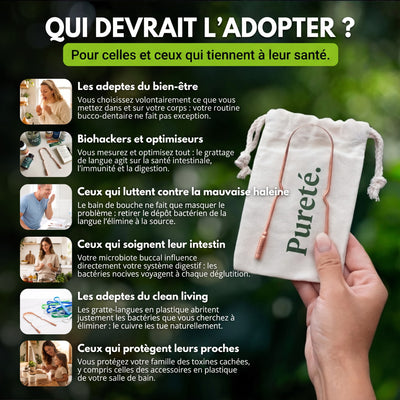 À qui s'adresse le gratte-langue en cuivre Pureté.