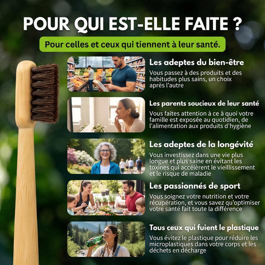 Pour qui est faite la brosse à dents Pureté. en poils de cheval